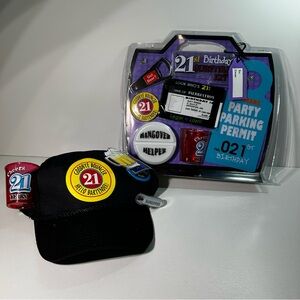 Amscan 21st Birthday Survival Kit Drinking And Cap Fun Gift Adult Party Lot Of 2